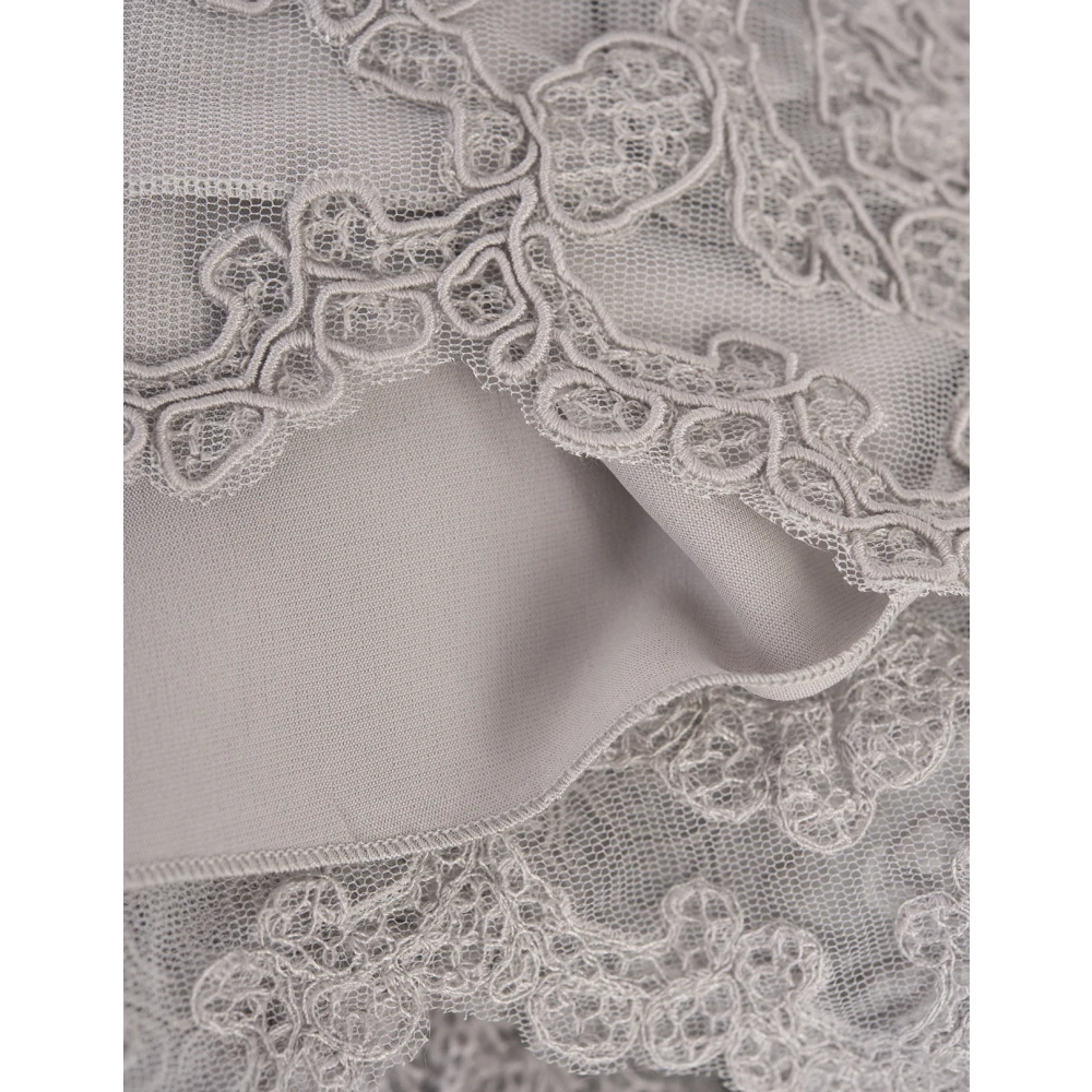 Ermanno Scervino Grijze Gebreide Korte Lingeriejurk Gray Dames