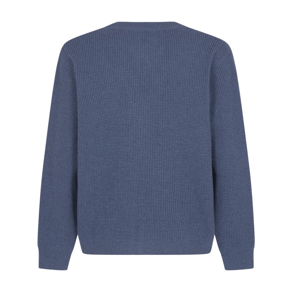 Maison Kitsuné Handgeschreven Comfort Cardigan Sweaters Blue Heren