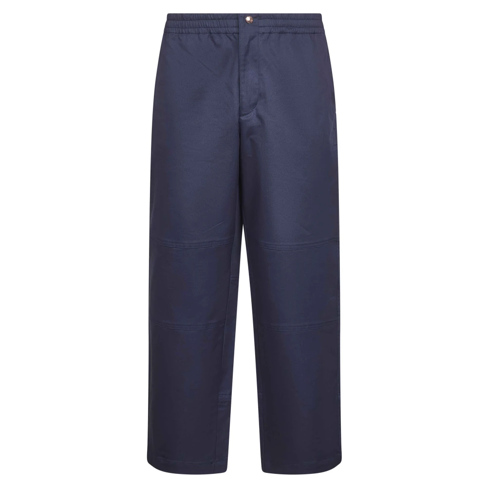 Moncler Uomo Blu - Pantaloni In Gabardine Di Cotone - Trousers - L