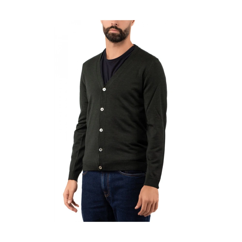 Hindustrie Heren Cardigan Sweater Green Heren