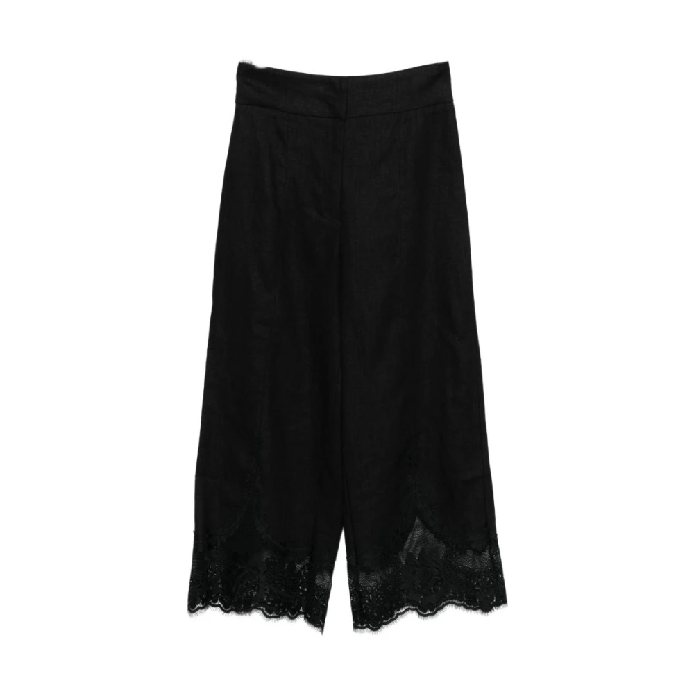 Twinset Kvinno Svart Byxor Dam, Xs, Cropped Byxor