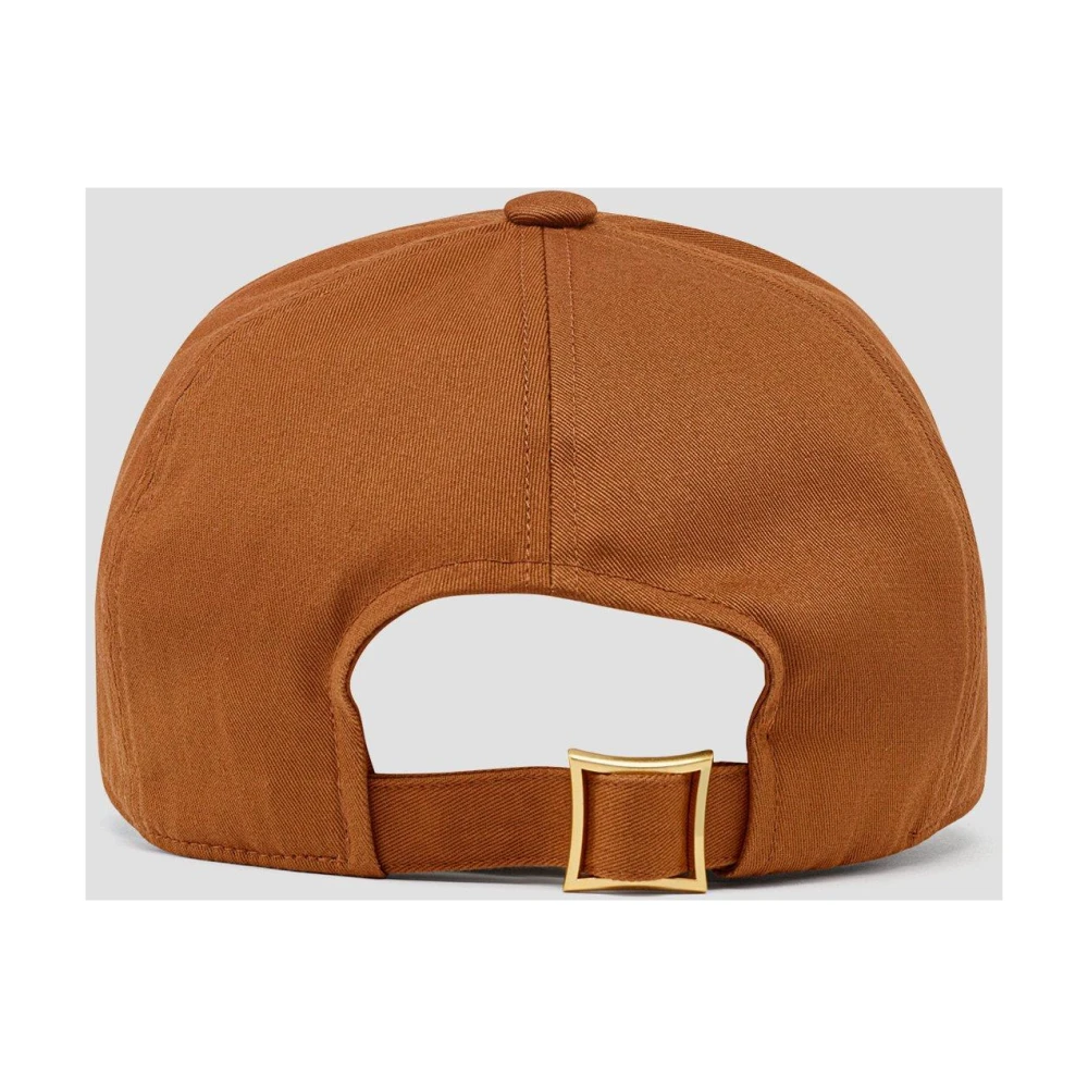 MCM Katoenen keper cape met logoborduursel Brown Unisex