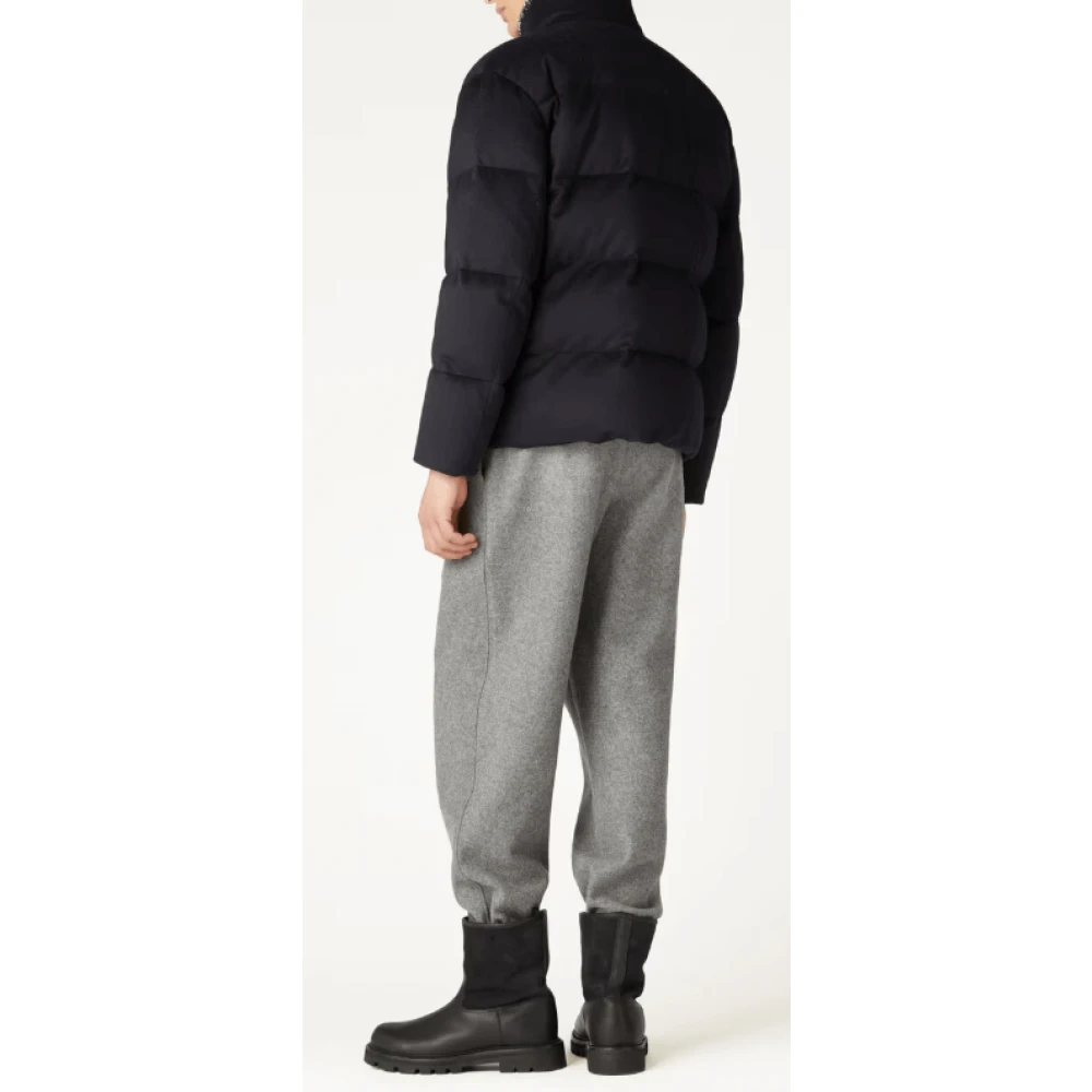 Loro Piana Blauwe Pufferjas met Stormbescherming Blue Heren