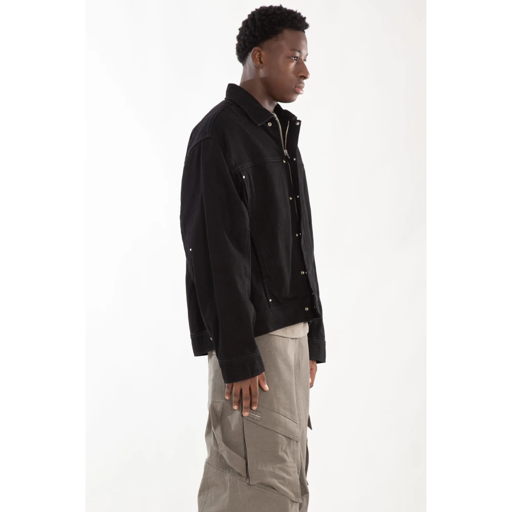 Heliot Emil Denim Hooded Jacket in Blk01 Black Heren