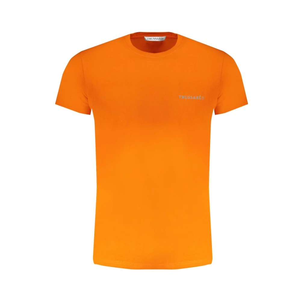 Trussardi Homme Orange Tops, Taille: Xl T-Shirt En Coton Avec Logo Imprimé