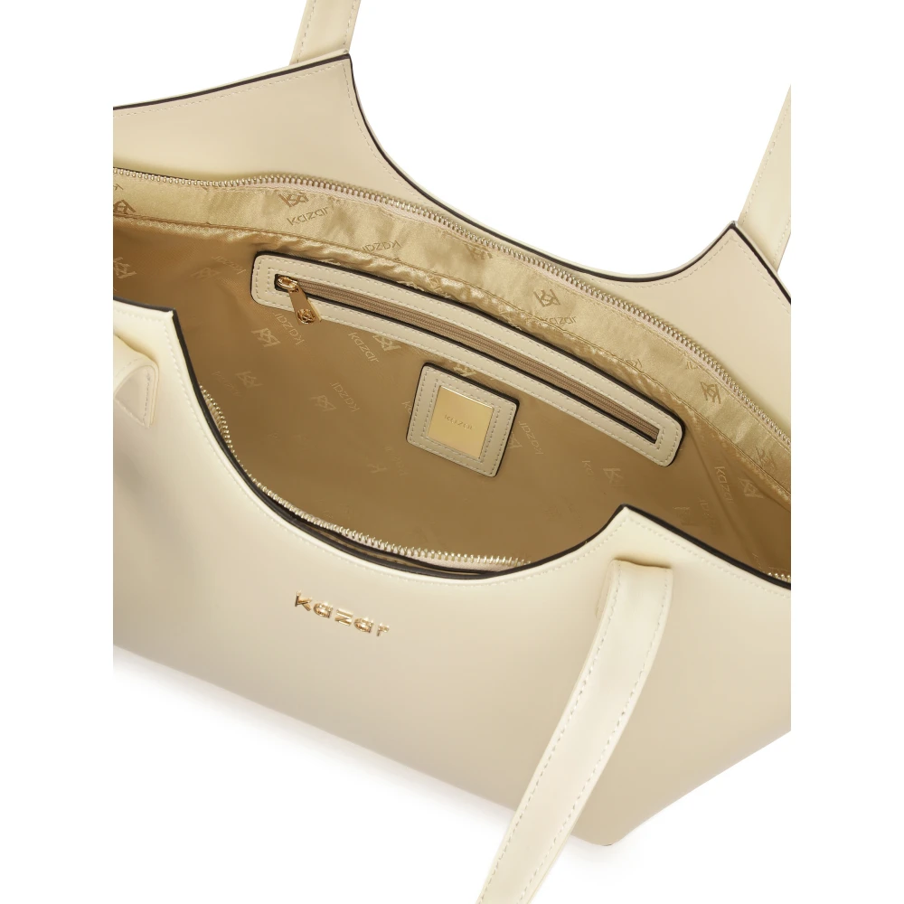 Kazar Grote schoudertas met stijve constructie Beige Dames