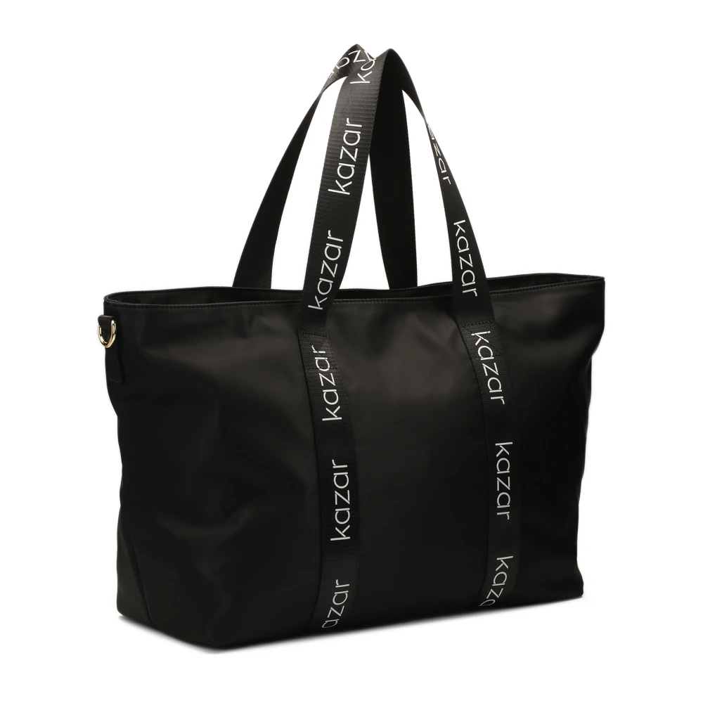 Kazar Textiel tote tas met logo riem Black Dames