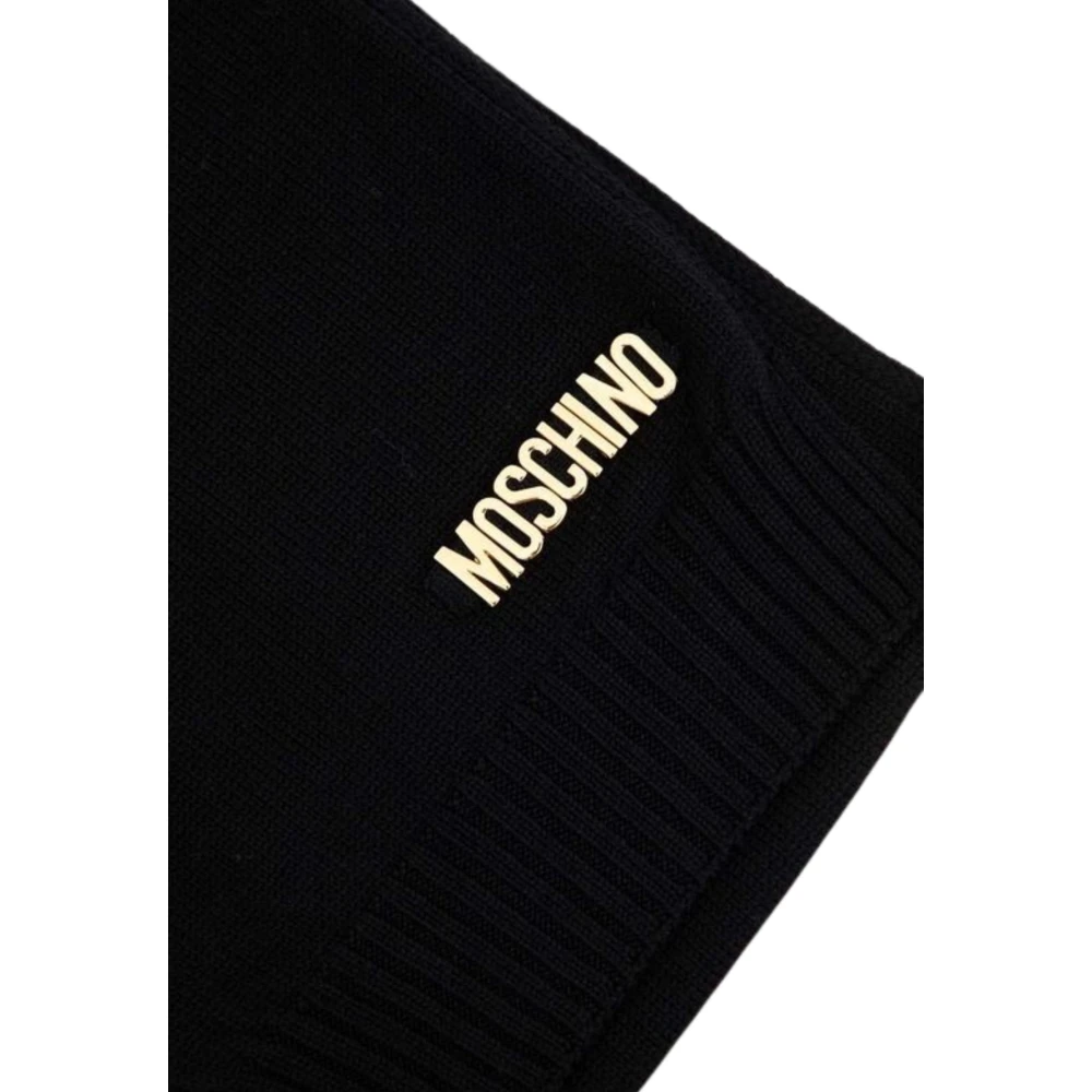 Moschino Zwart Gebreide Wollen Sjaal Black Heren