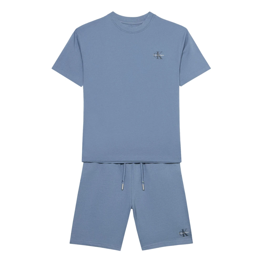 Calvin Klein Jeans Blue 2Pc Knit Short Set - Male - Kids Sets - 8 Y - Kids