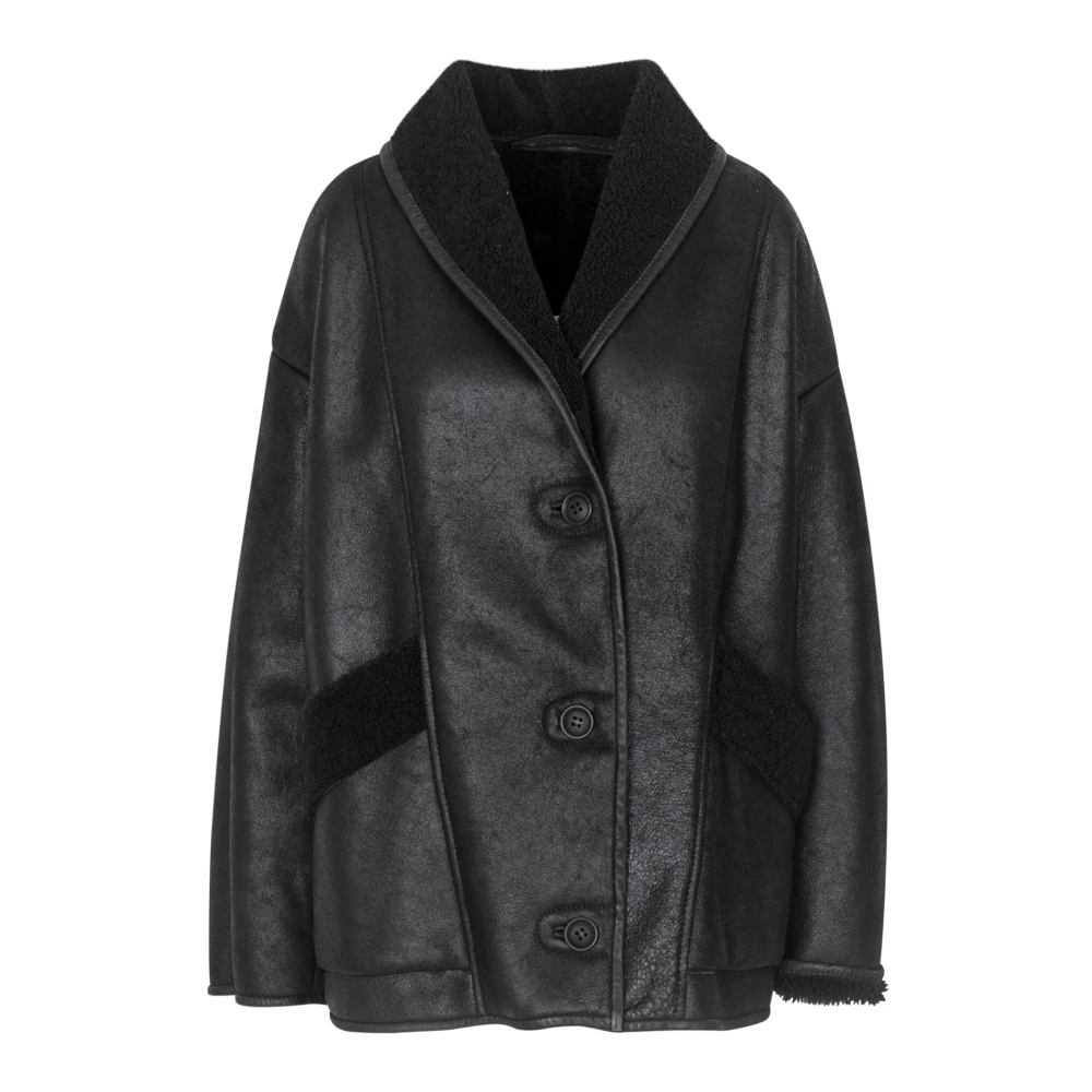 Salvatore Santoro Stijlvol leren jasje Black Dames
