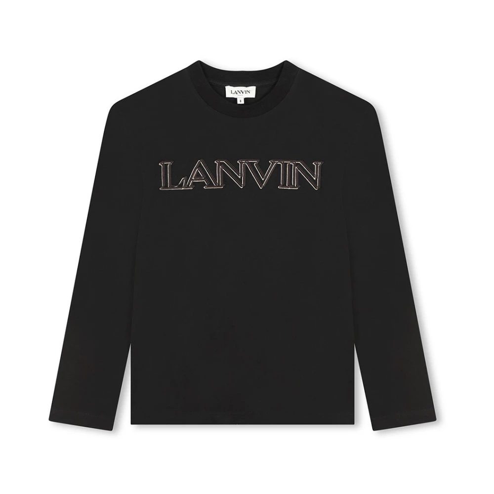 Lanvin Svart T-shirt med logotyptryck Black, Pojke