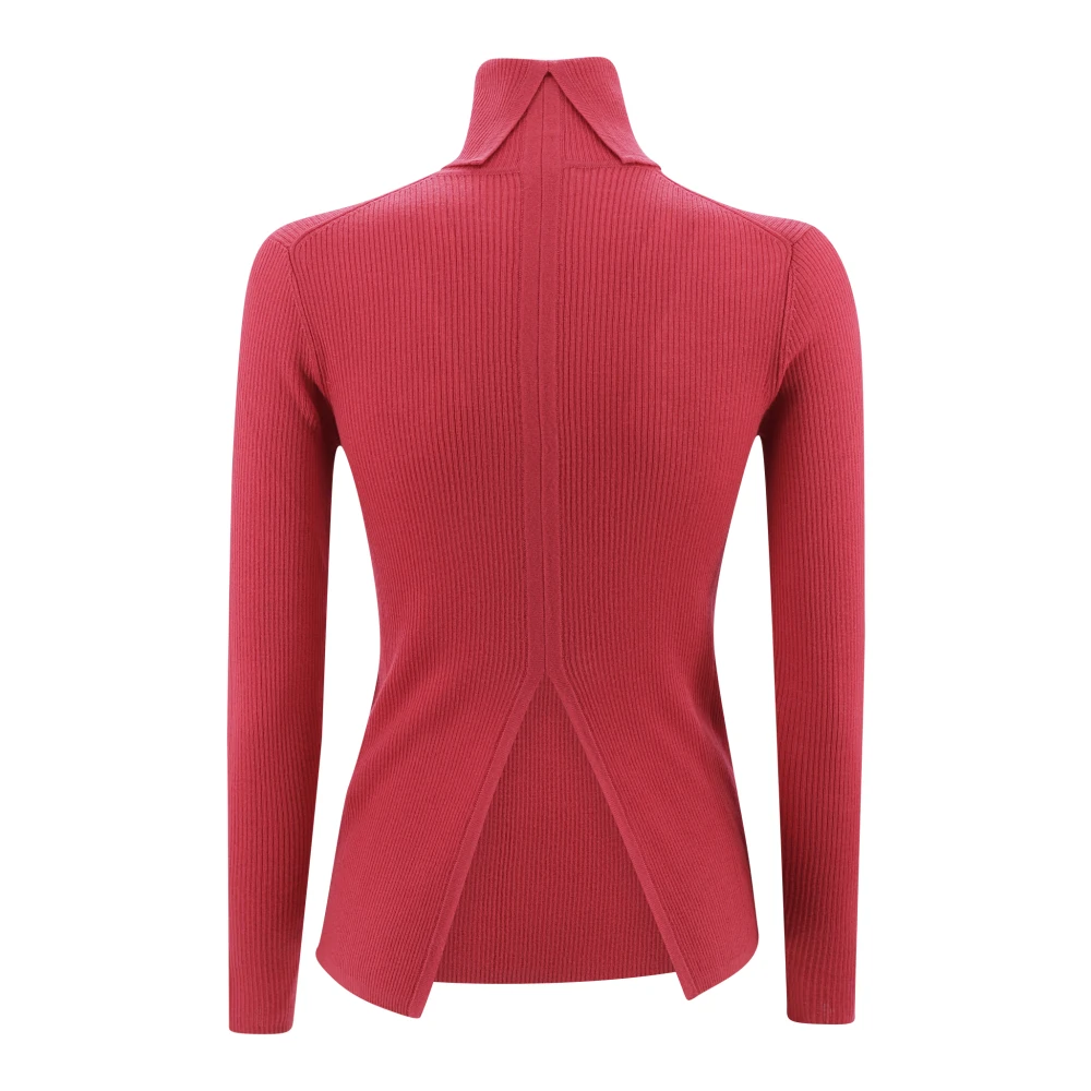 P.a.r.o.s.h. Rode Wol Ribgebreide Trui Red Dames