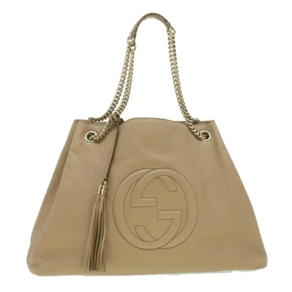 Beige Leren Gucci Tas Gucci Vintage Dames Miinto.nl