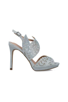Sandalo con foglia e strass