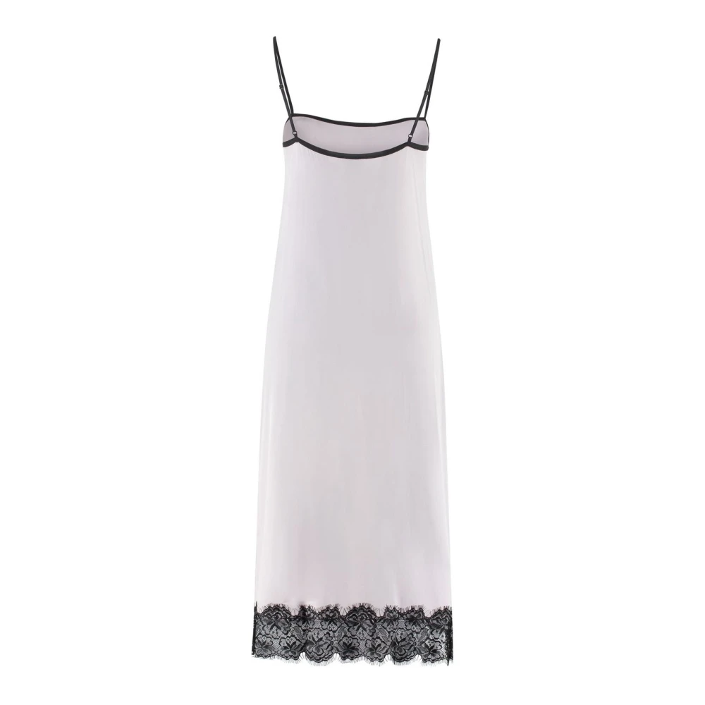 Ganni Kanten-Trim Slip Jurk Pink Dames
