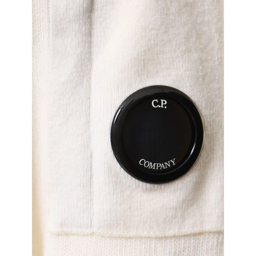 C.P. Company Witte Lamswol Ronde Hals Trui White Heren