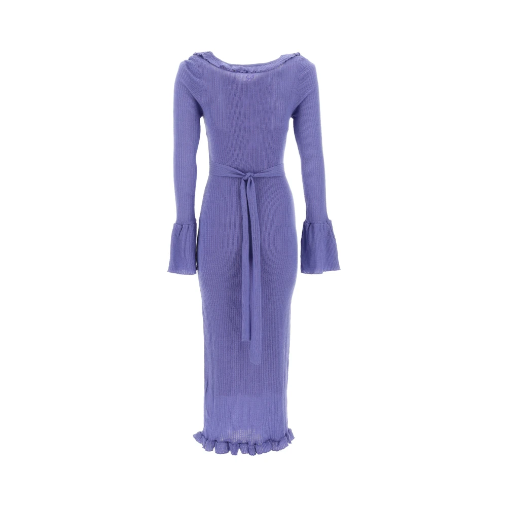 Blumarine Gebreide jurk met ruches Purple Dames