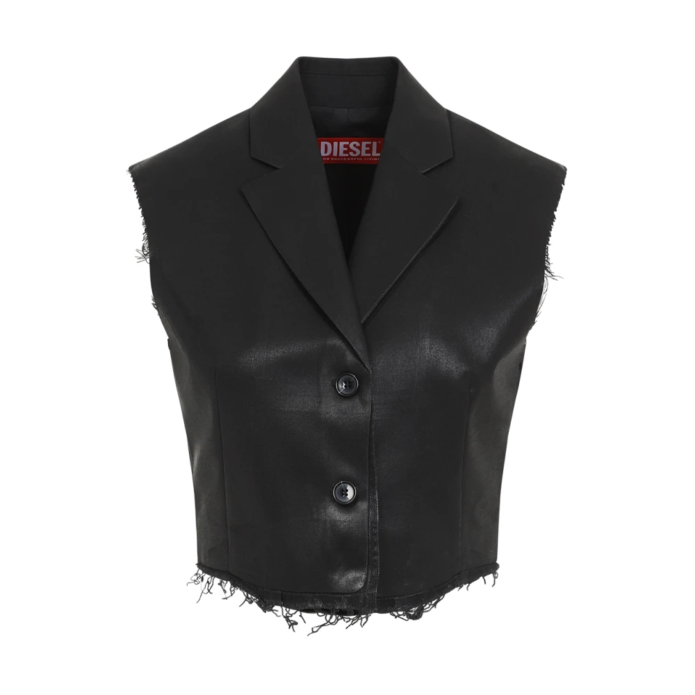 Diesel Chique Zwarte Vest Aw24 Black Dames
