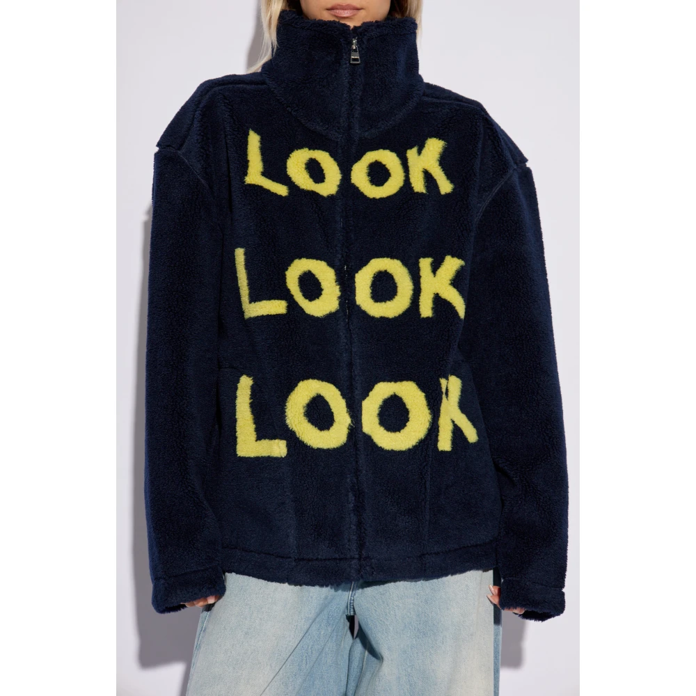 JW Anderson Fleece sweatshirt met print Blue Dames