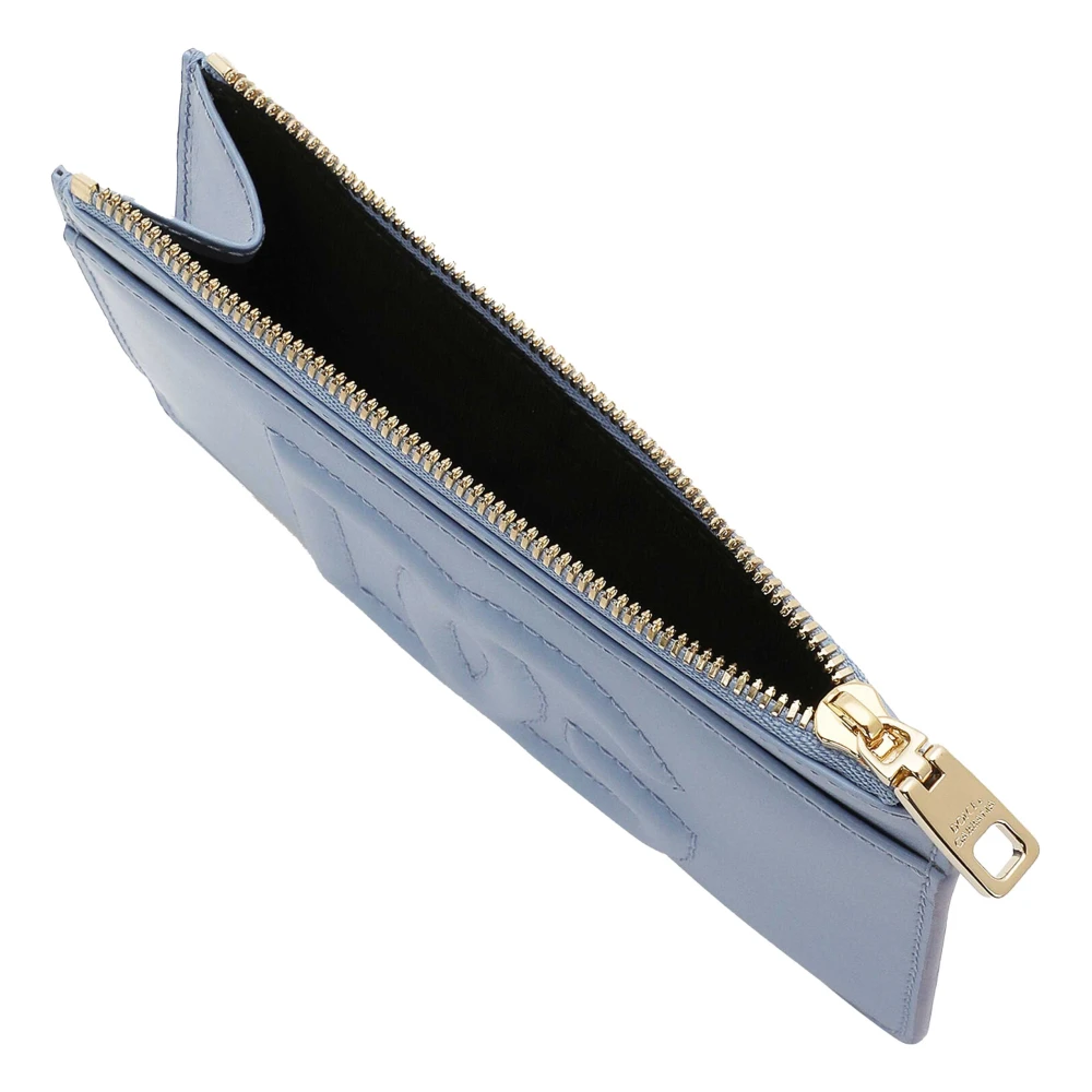 Dolce & Gabbana Gouden Zip Cardhouder Blue Dames