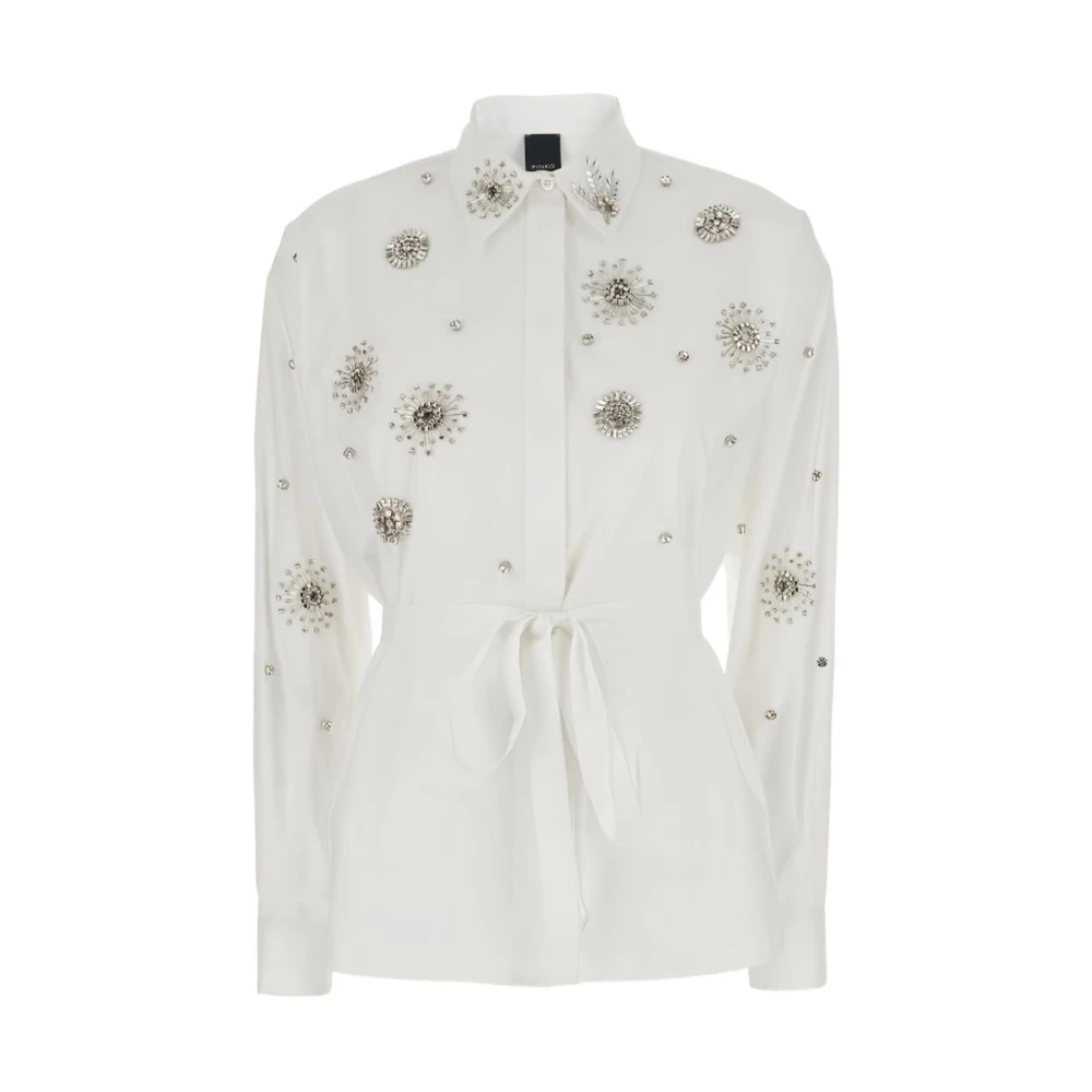 Pinko Women's White Carley Embellished Shirt - Shirts - L - Blouses & Shirts