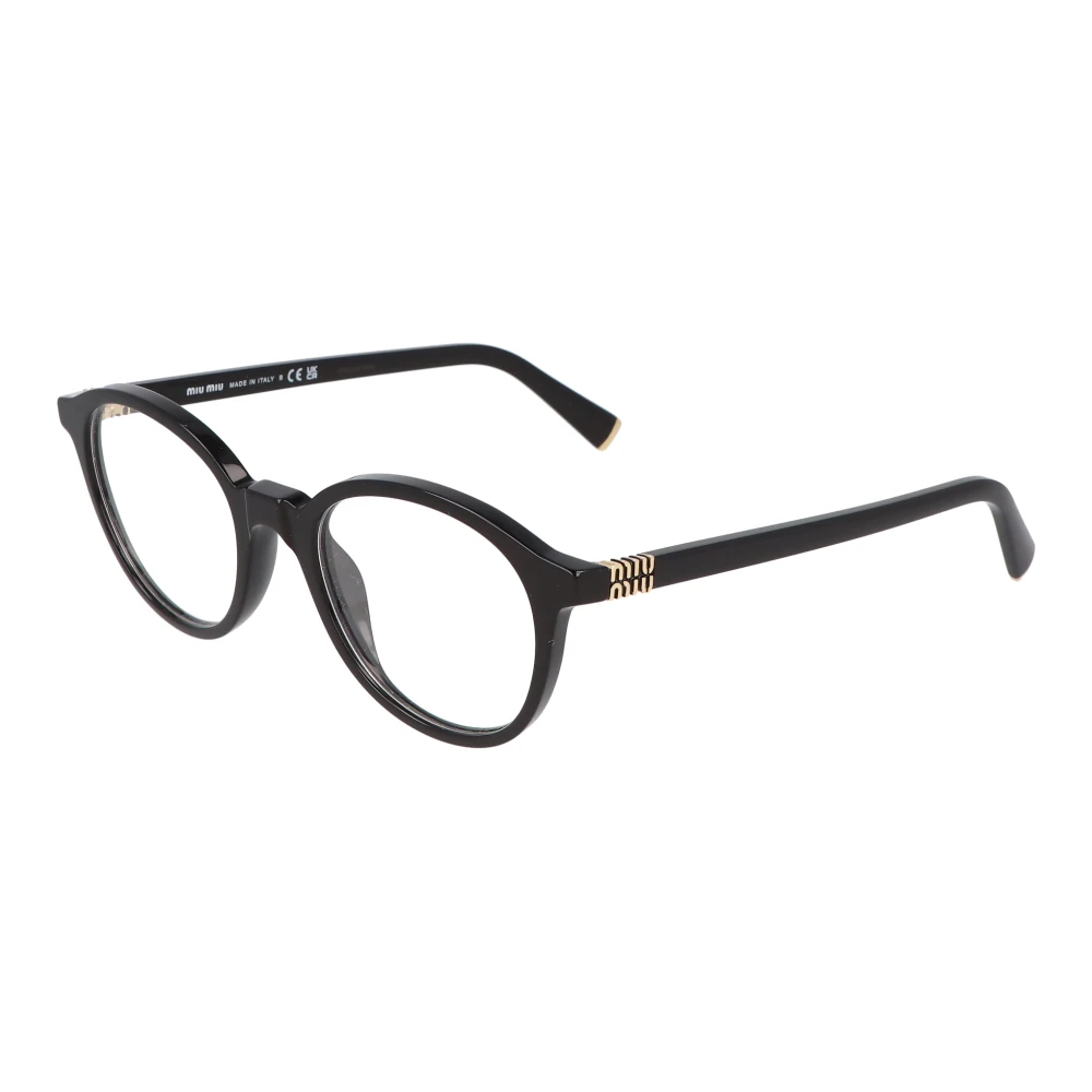 Miu Tijdloze ronde bril MU 02Wv Black Dames