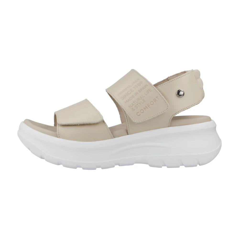 Panama Jack Sommar Platta Sandaler Beige, Dam