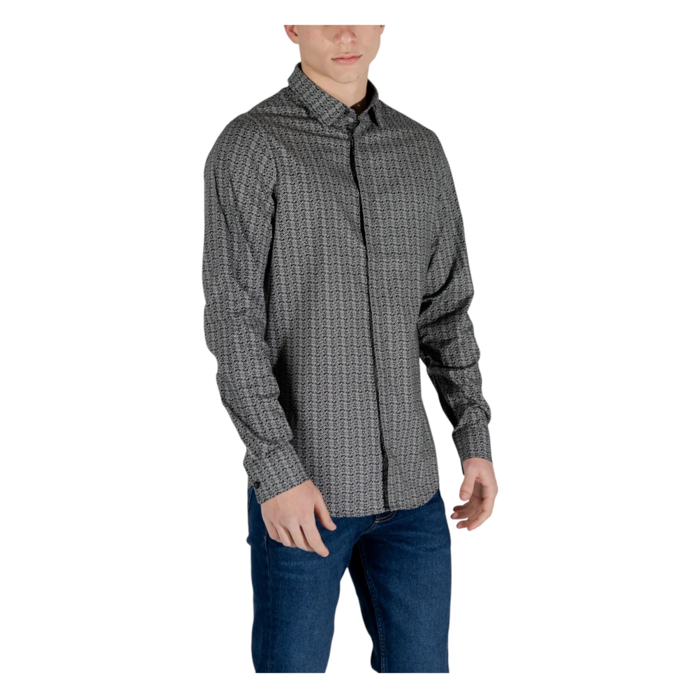 Armani Exchange Lange mouwen shirt Lente Zomer Collectie Black Heren