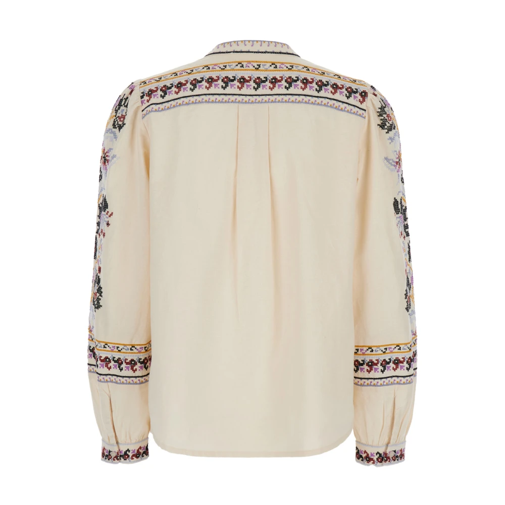 BA&SH Witte Blouse met Borduurwerk Beige Dames