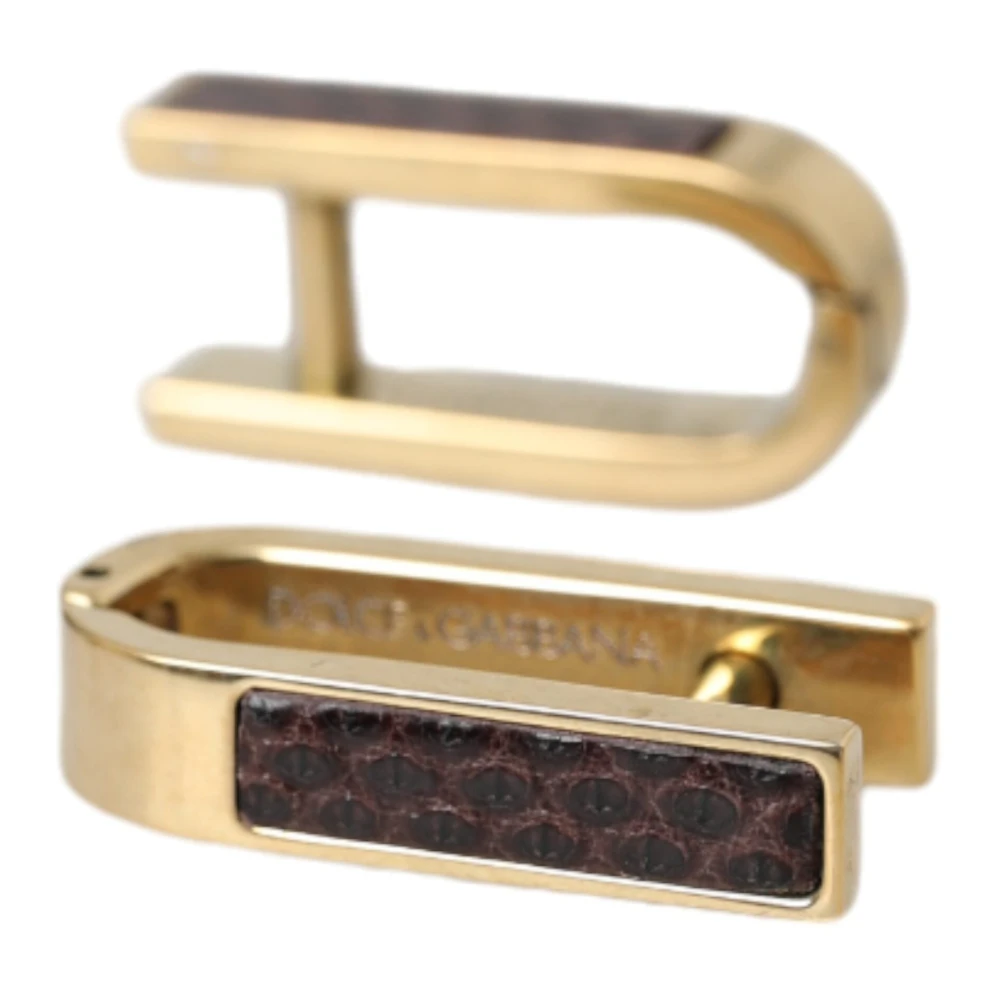 Dolce & Gabbana Goudkleurige Logo Manchetknopen Yellow Heren