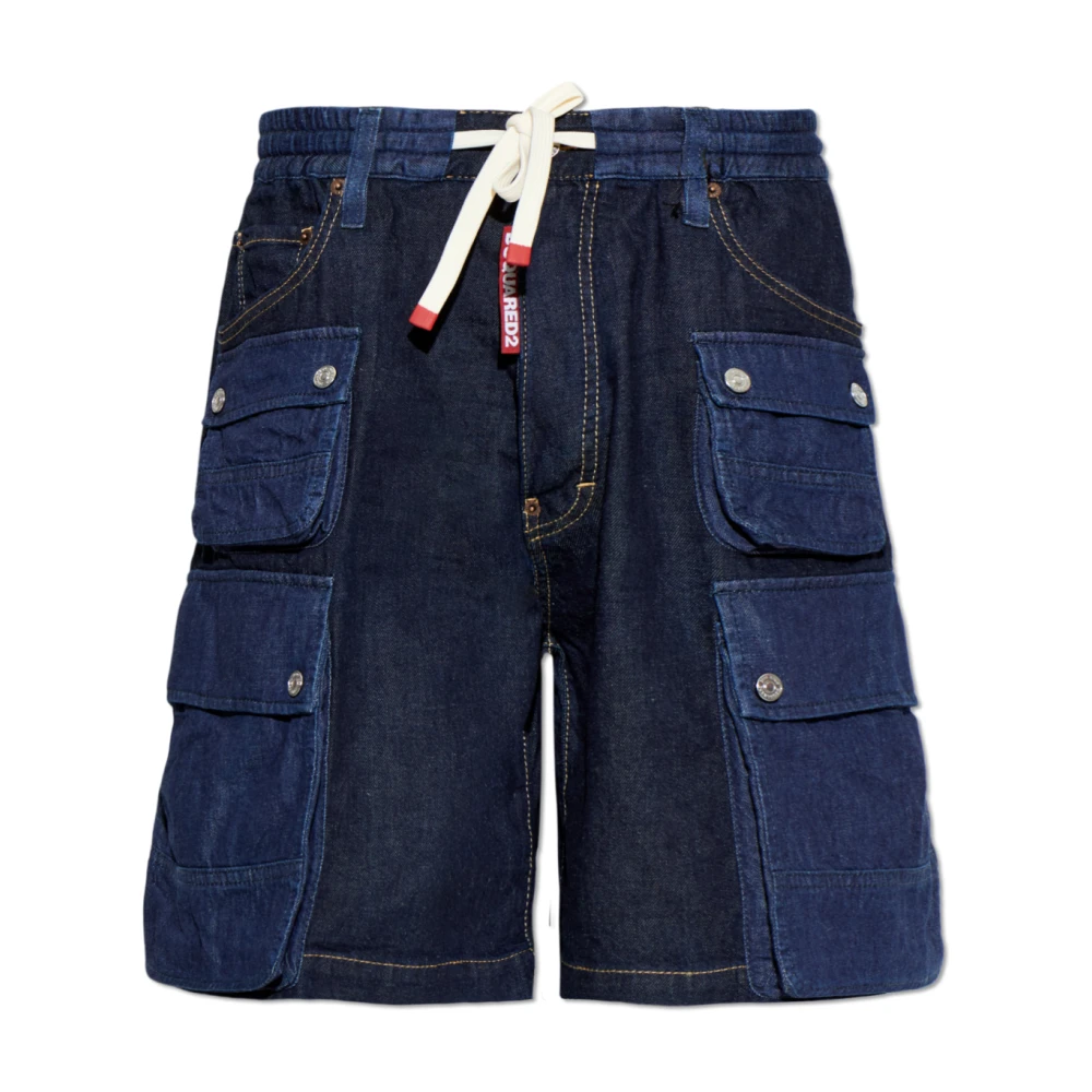 Dsquared2 Men's Blue Denim Shorts, M, Denim Cargo Shorts