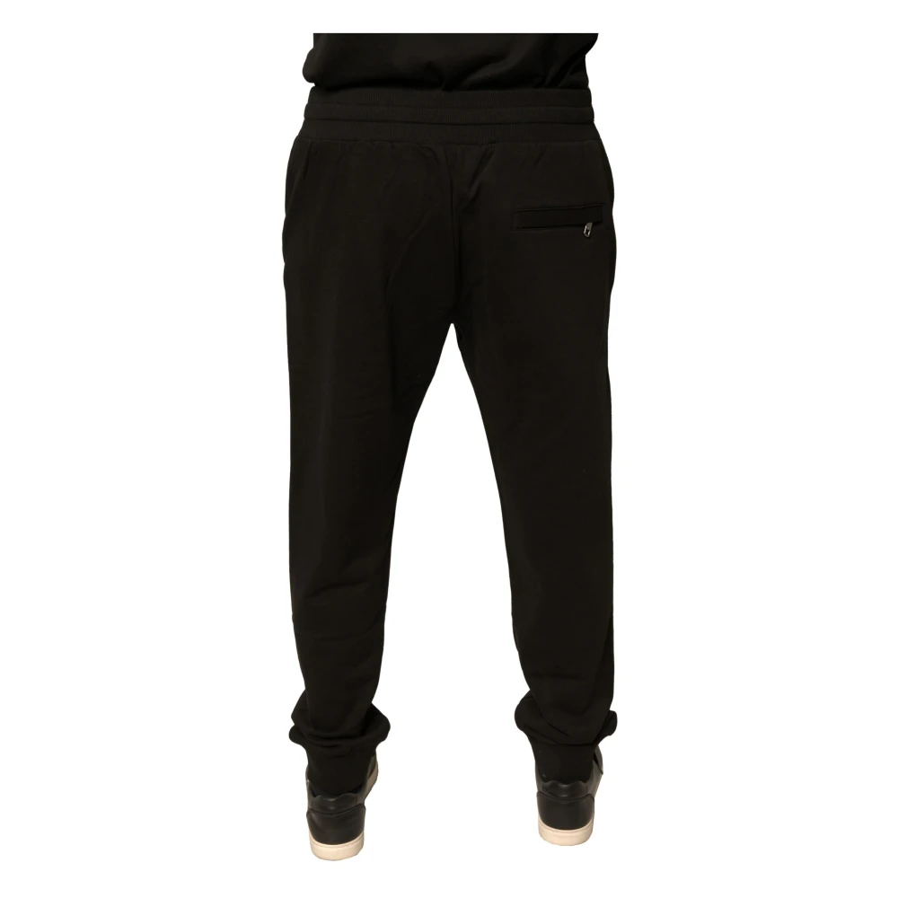 Dolce & Gabbana Zwarte Katoenen Jogger Sweatpants met Logo Black Heren