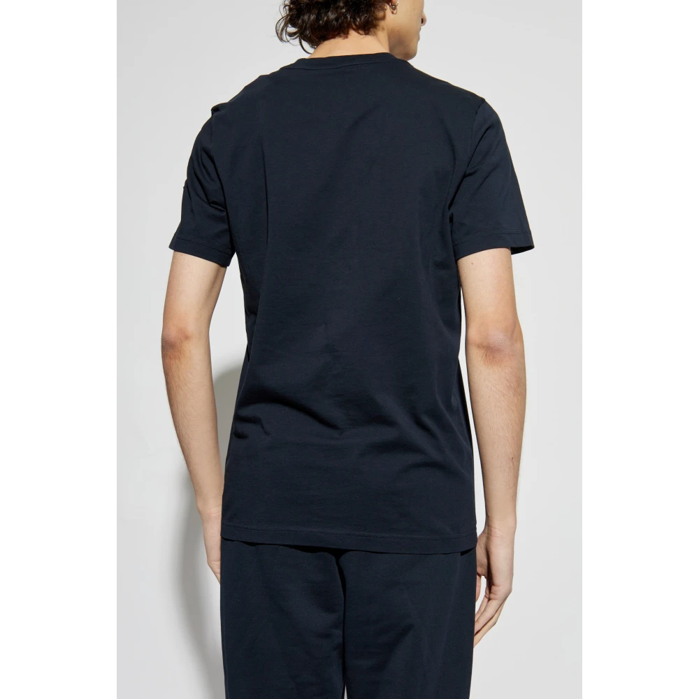 Moncler T-shirt met bedrukt logo Blue Heren