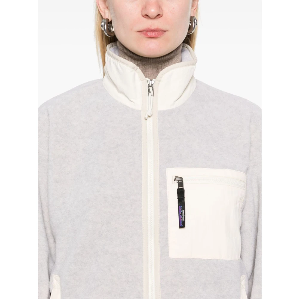 Patagonia Fleece wol-effect jas met hoge kraag Gray Dames