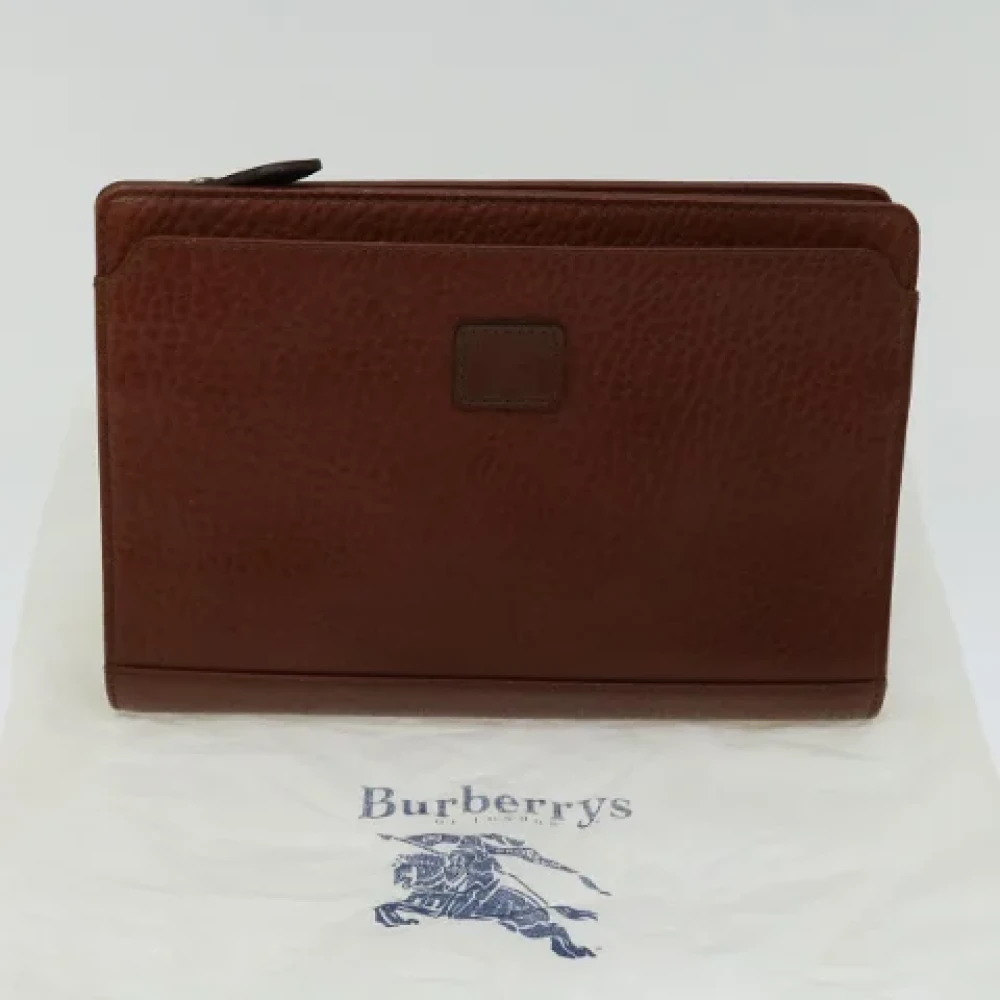 Burberry Vintage Pre-owned Leather clutches Brown Dames