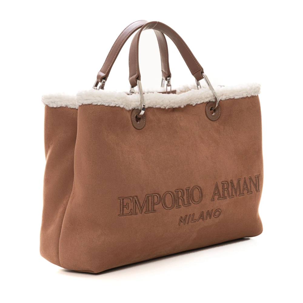 Emporio Armani Stijlvolle Shopper met Afneembare Clutch Brown Dames