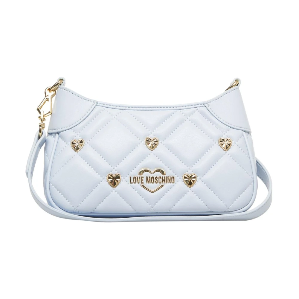 Love Moschino Blauwe Gewatteerde Mini Schoudertas Blue Dames
