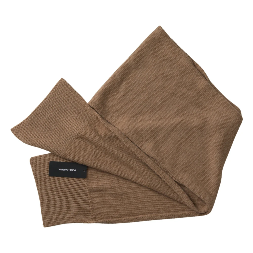 Dolce & Gabbana Women's Brown Winter Scarves, One Size, Knitted Camel Wrap Shawl Foulard Scarf