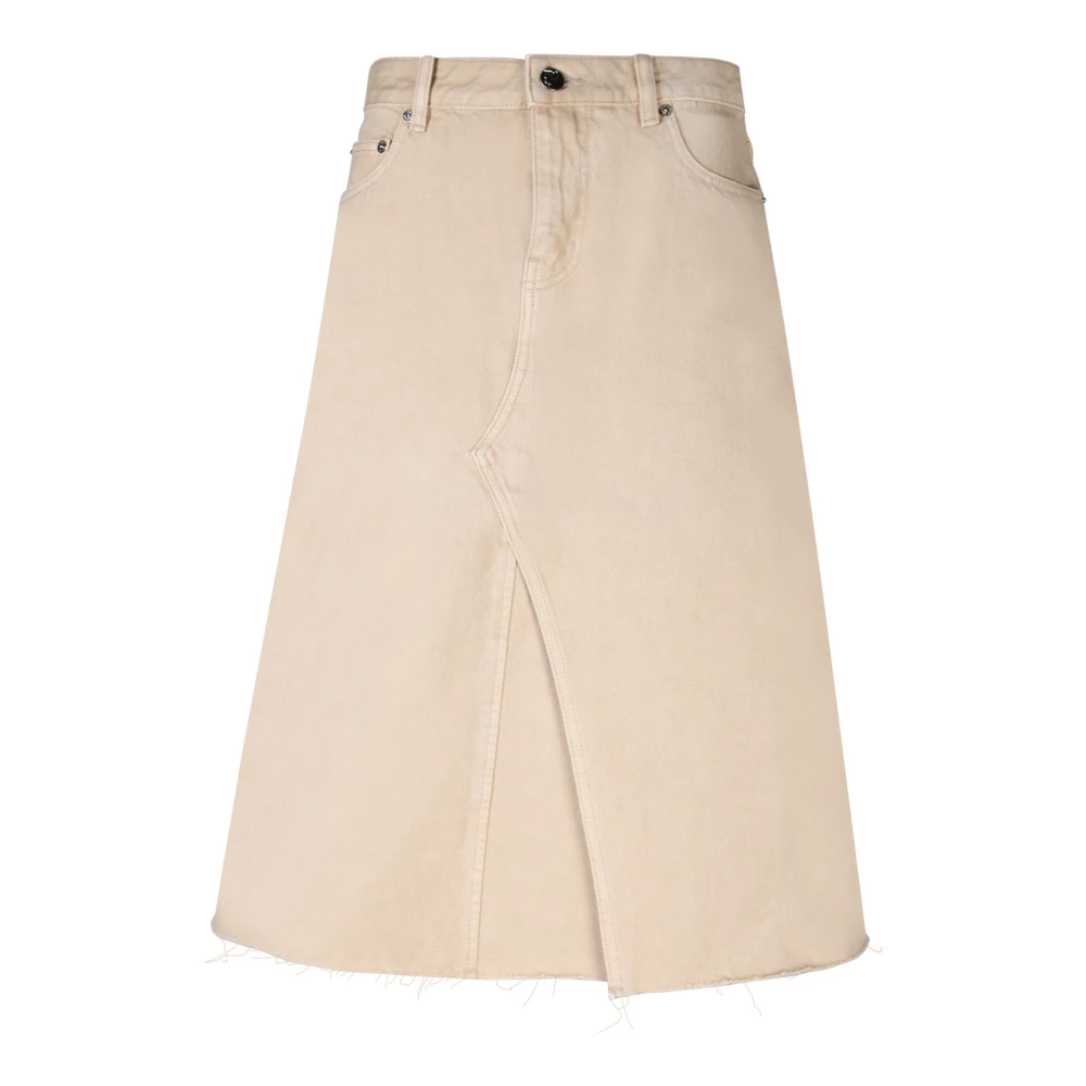 TORY BURCH Denim Rok met Klassiek Vijf-Pocket Patroon Beige Dames