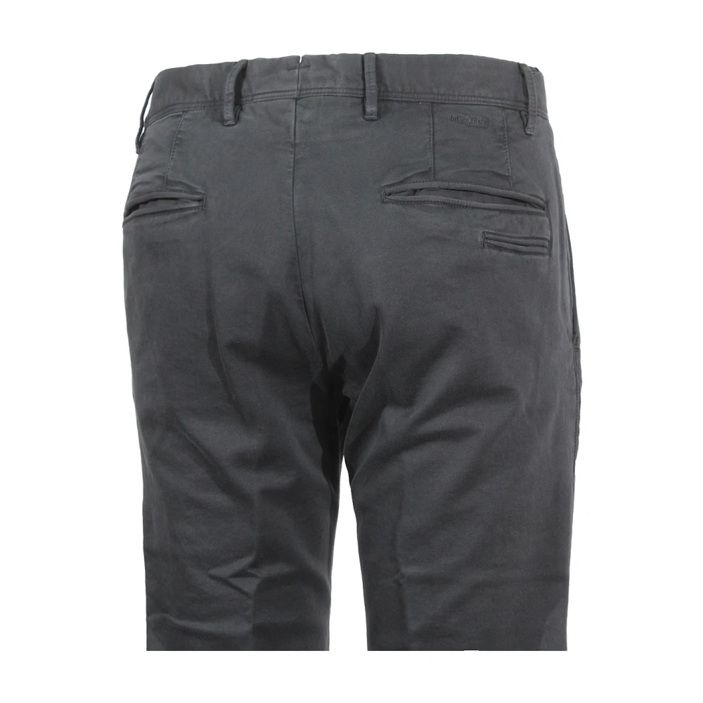 Incotex Zwarte katoenen broek met zakken Black Heren