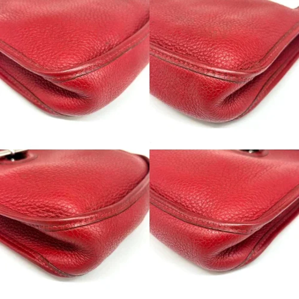 Hermès Vintage Pre-owned Leather crossbody-bags Red Dames