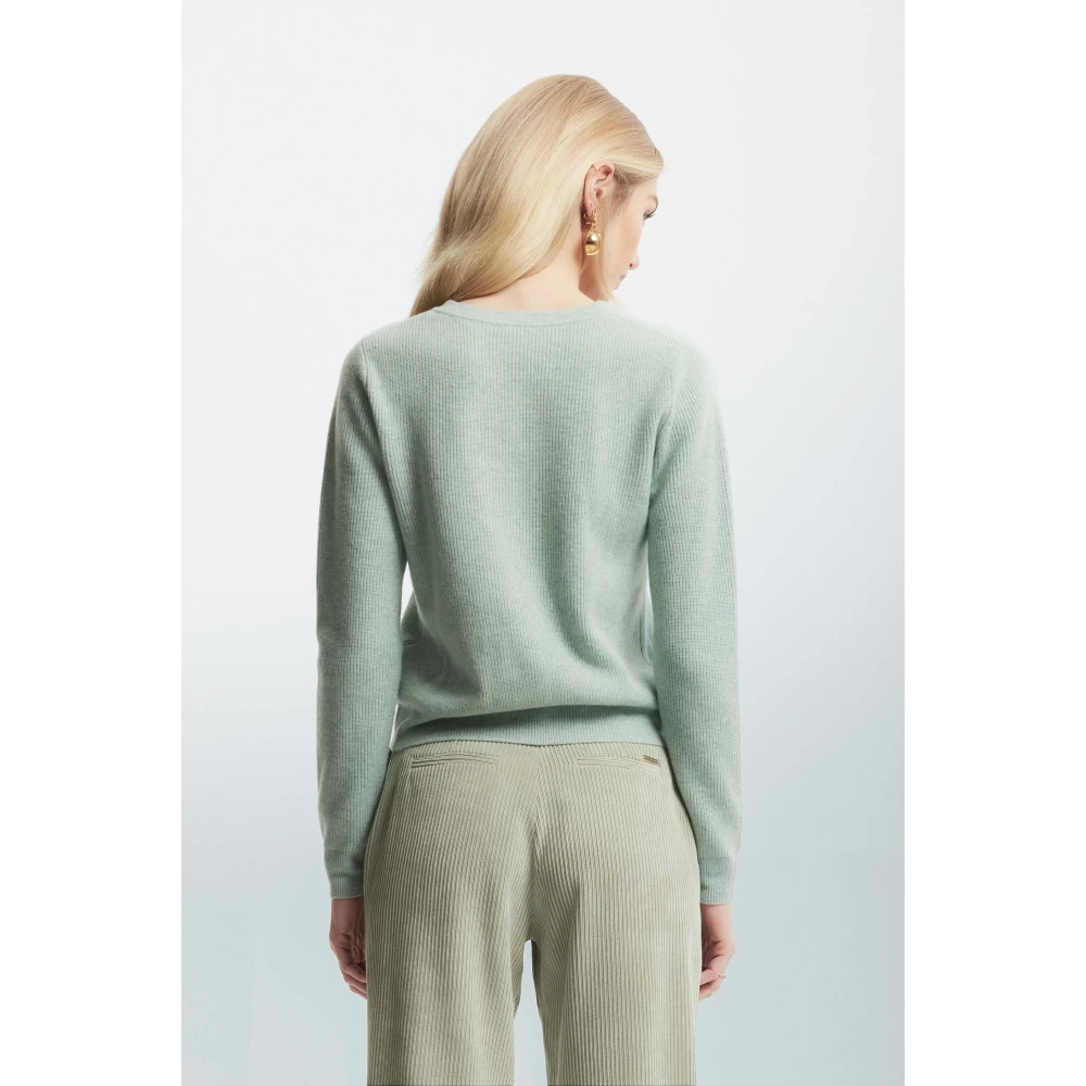 Kocca Wollen Gebreide Vest Met Knopen Green Dames