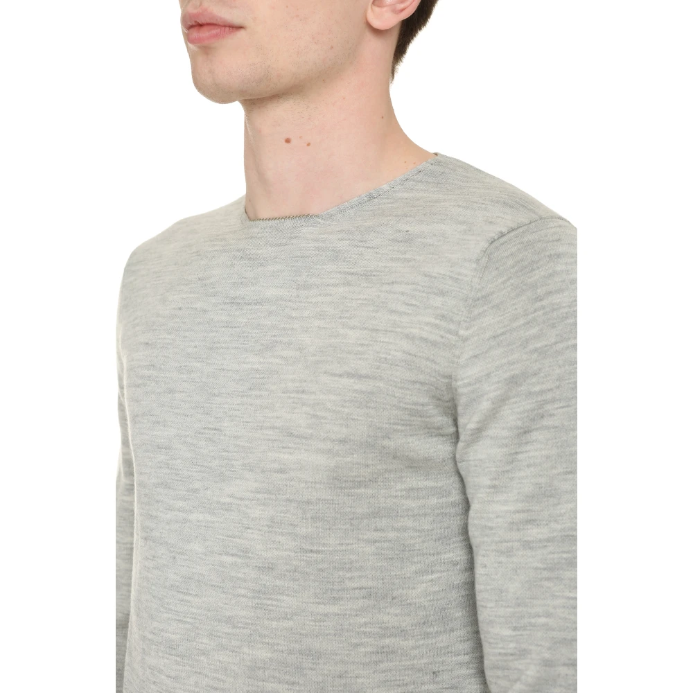 Comme des Garçons Geribbelde Crew-neck Sweater Gray Heren