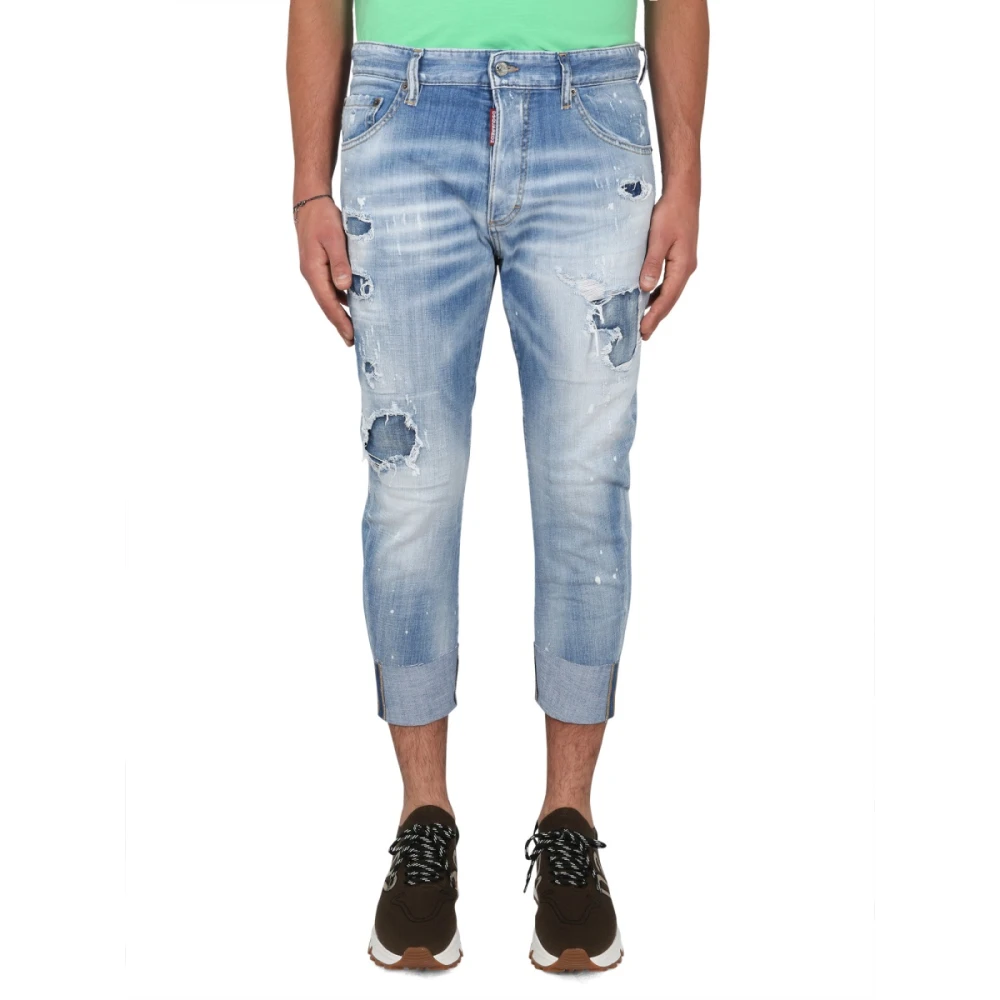 Dsquared2 Sailor Jeans met knoop- en ritssluiting Blue Heren