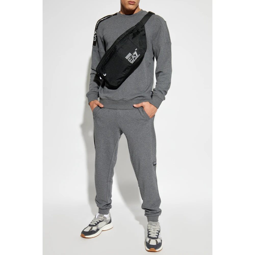 Emporio Armani EA7 Sweatshirt met bedrukt logo Gray Heren