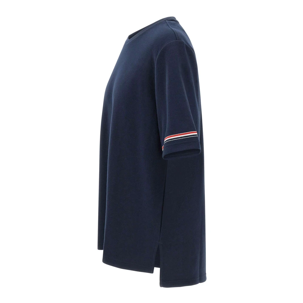 Thom Browne Iconisch Interlock Katoenen T-shirt Navy Blauw Blue Heren
