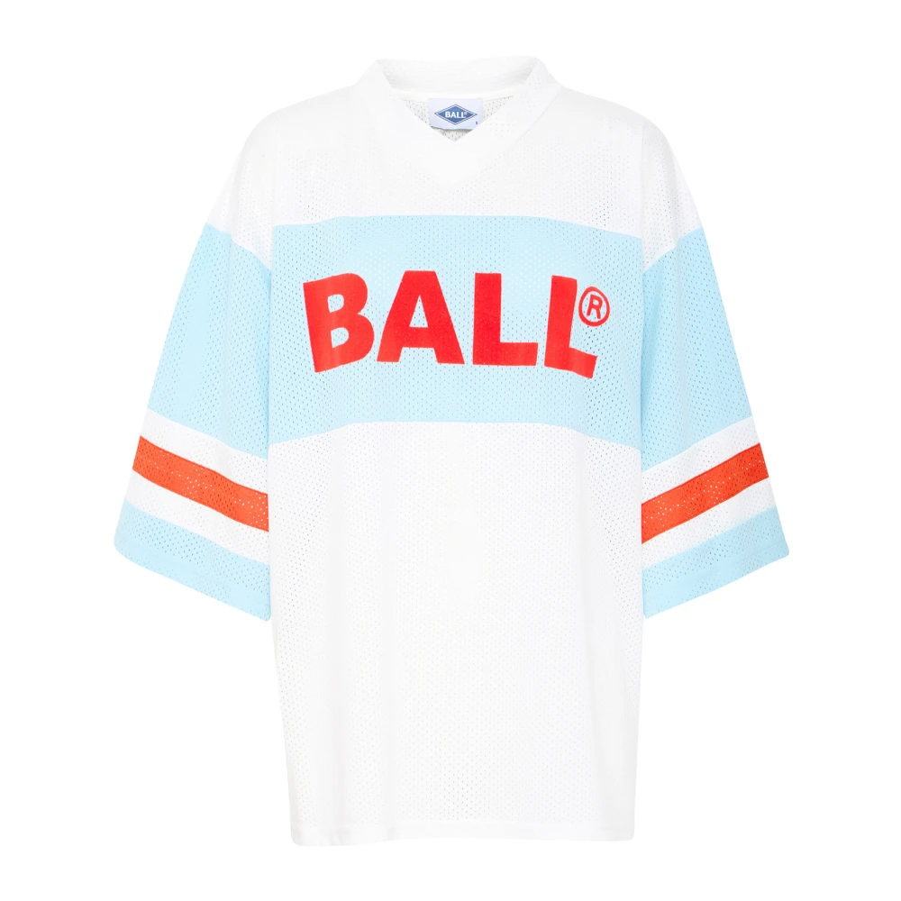 Ball Mesh Tee Blus med Cool Design Multicolor, Dam