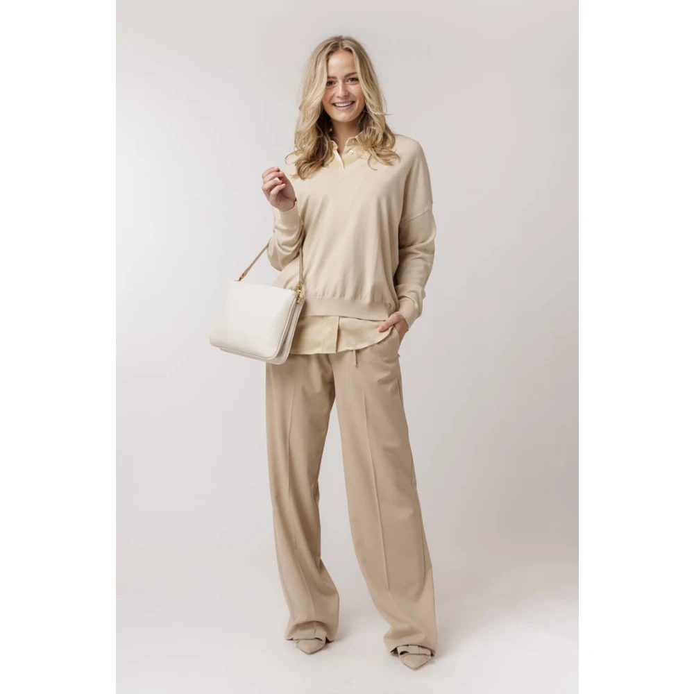 Ottod'Ame Broek met Elastische Tailleband en Zakken Brown Dames