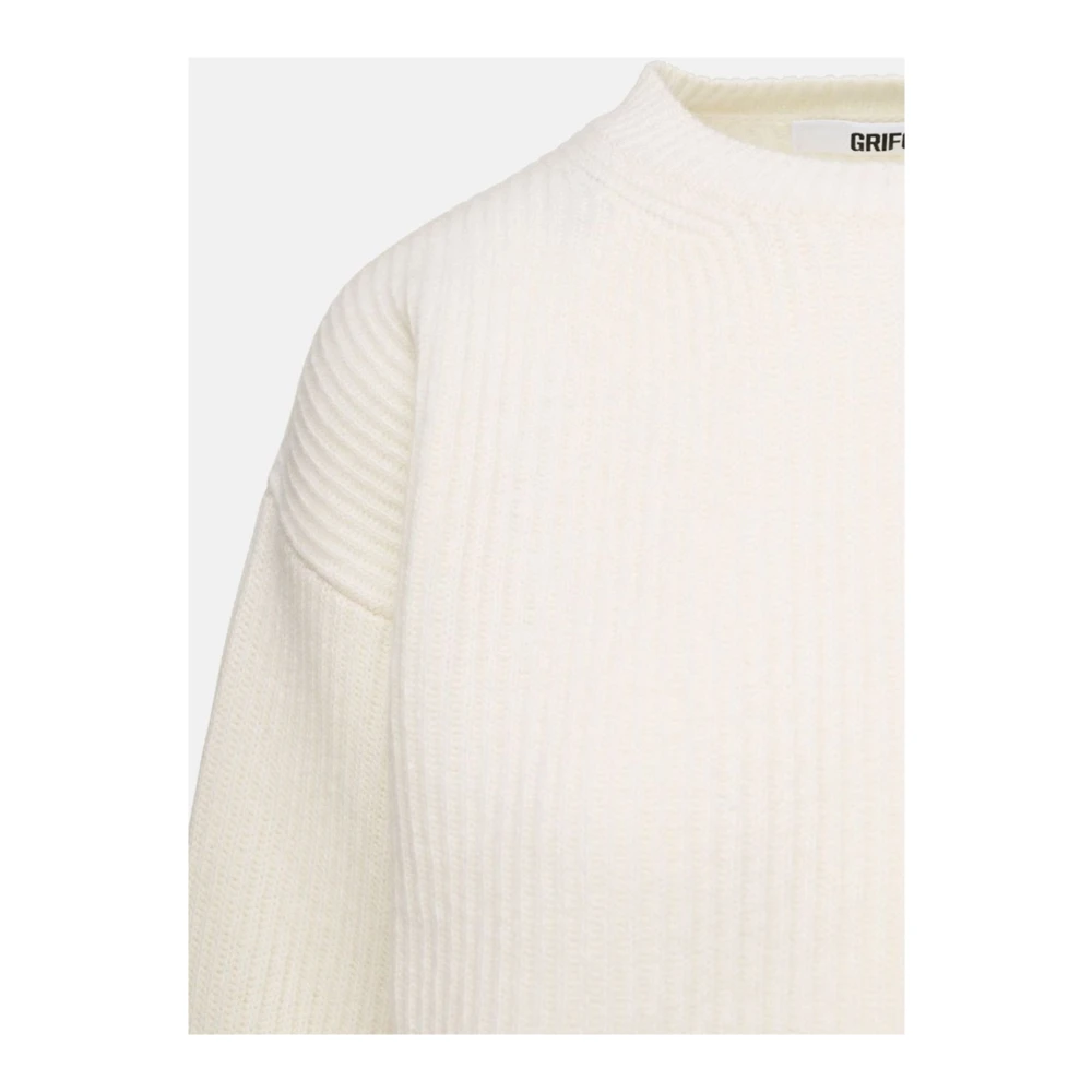 Mauro Grifoni Merino Wol Engelse Box Trui Beige Dames