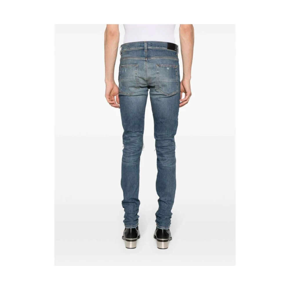 Amiri Versleten skinny jeans met geruite panelen Blue Heren